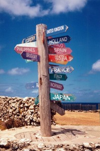 Signpost at North Point, Barbados, Feb.1998