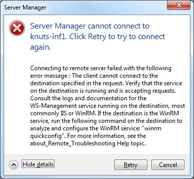 07 Server Manager cannot connect