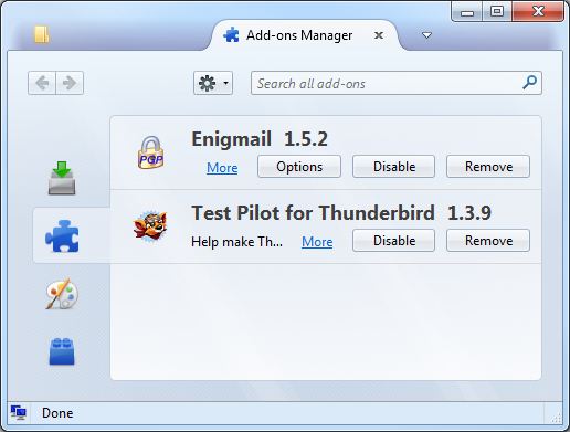 mozilla thunderbird add ons