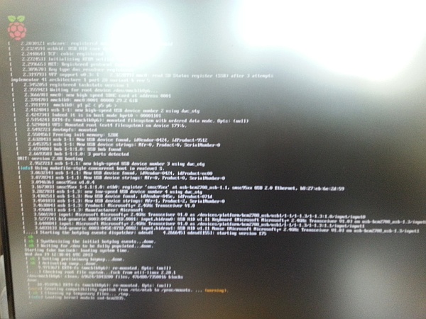 Typical Raspbian bootup messages